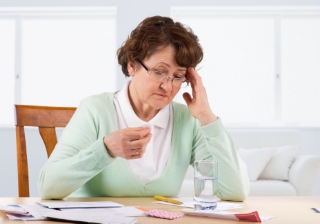 old oap elderly retired retirement pension woman bill debt